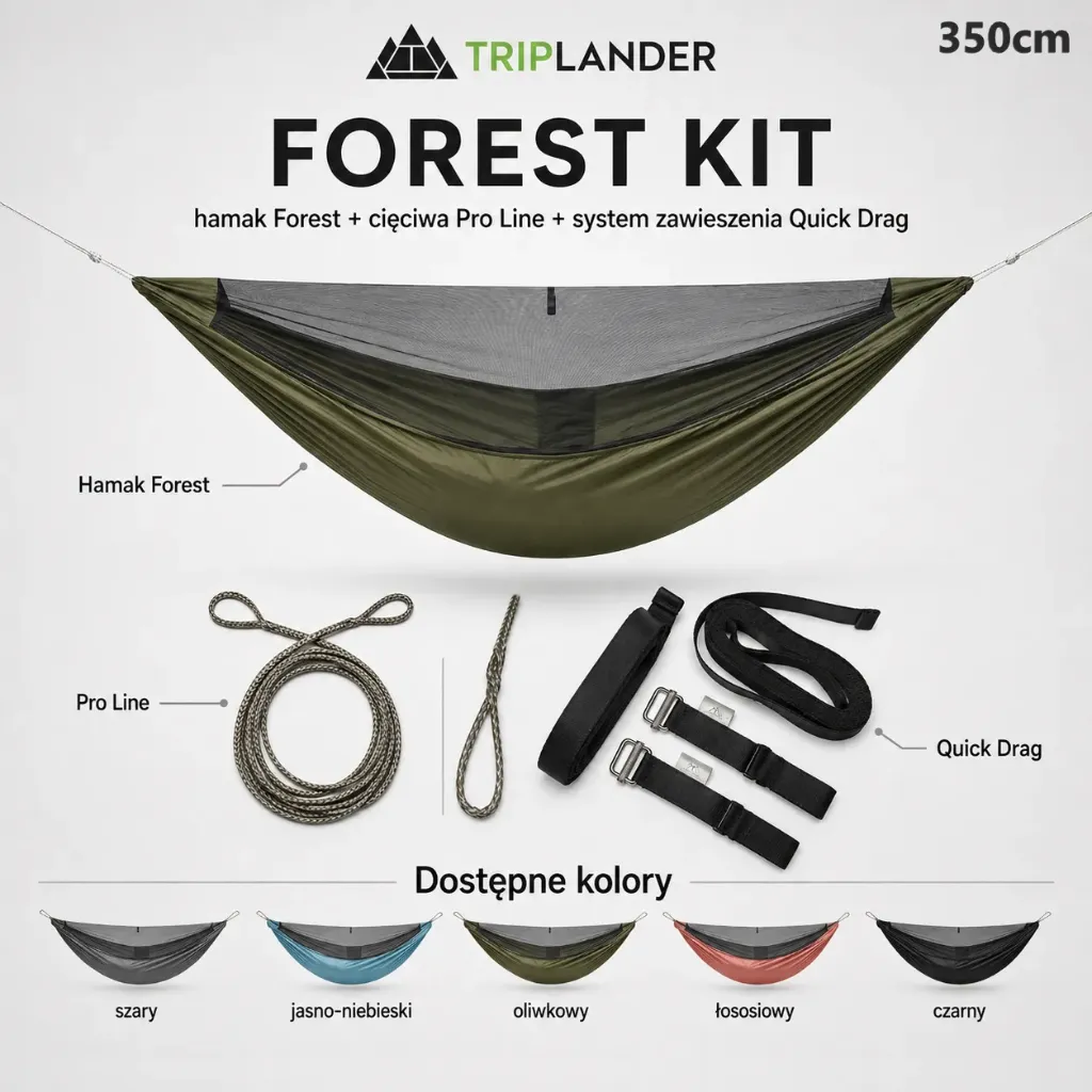 [TRIP-ZHF-350-BLACK-KIT] Zestaw - TRIPLANDER Forest KIT 350cm (Czarny)