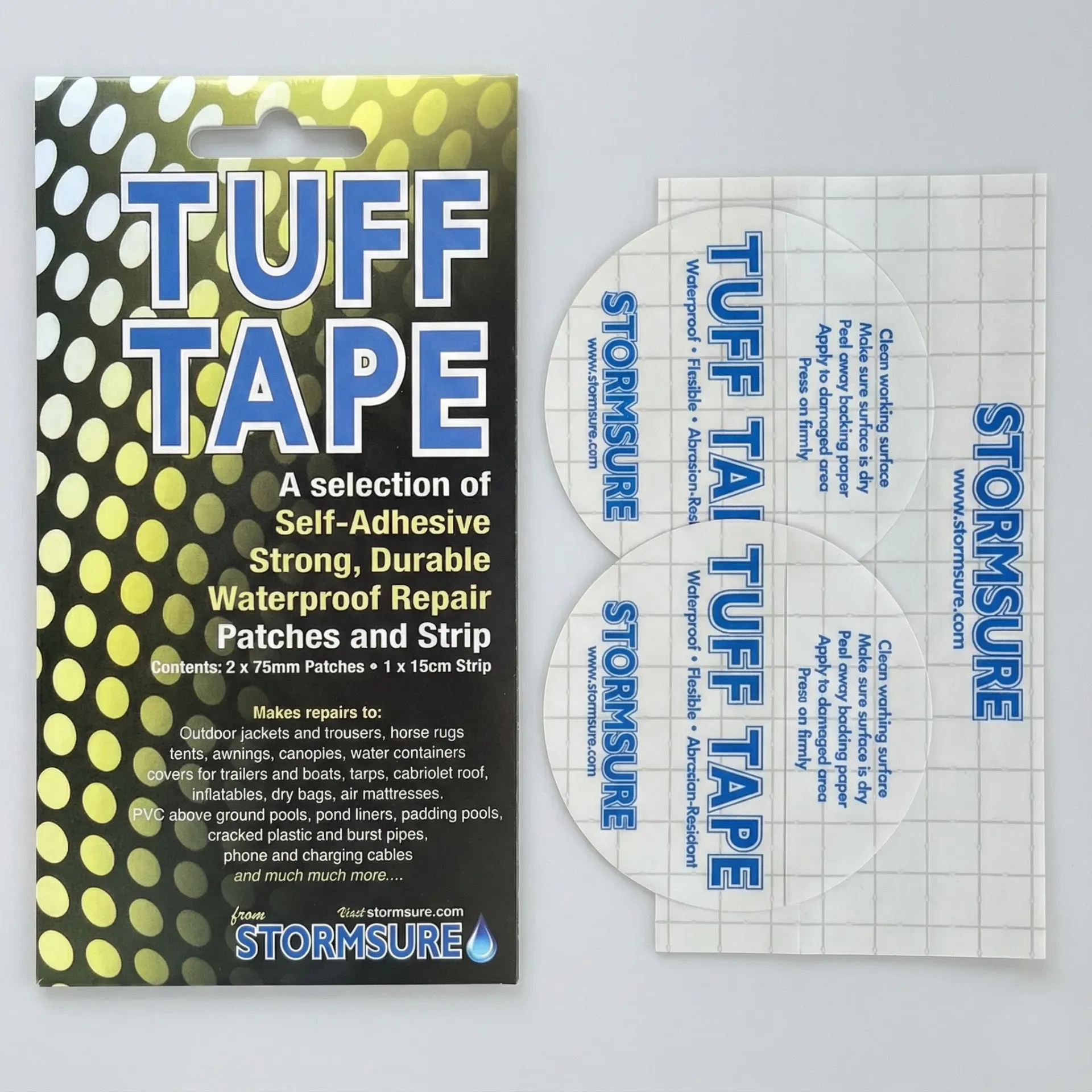 [TUFFCOMBO] STORMSURE - Zestaw: łatki naprawcze 2x 75mm + taśma naprawcza taśma naprawcza 15cm x 75mm TUFF TAPE