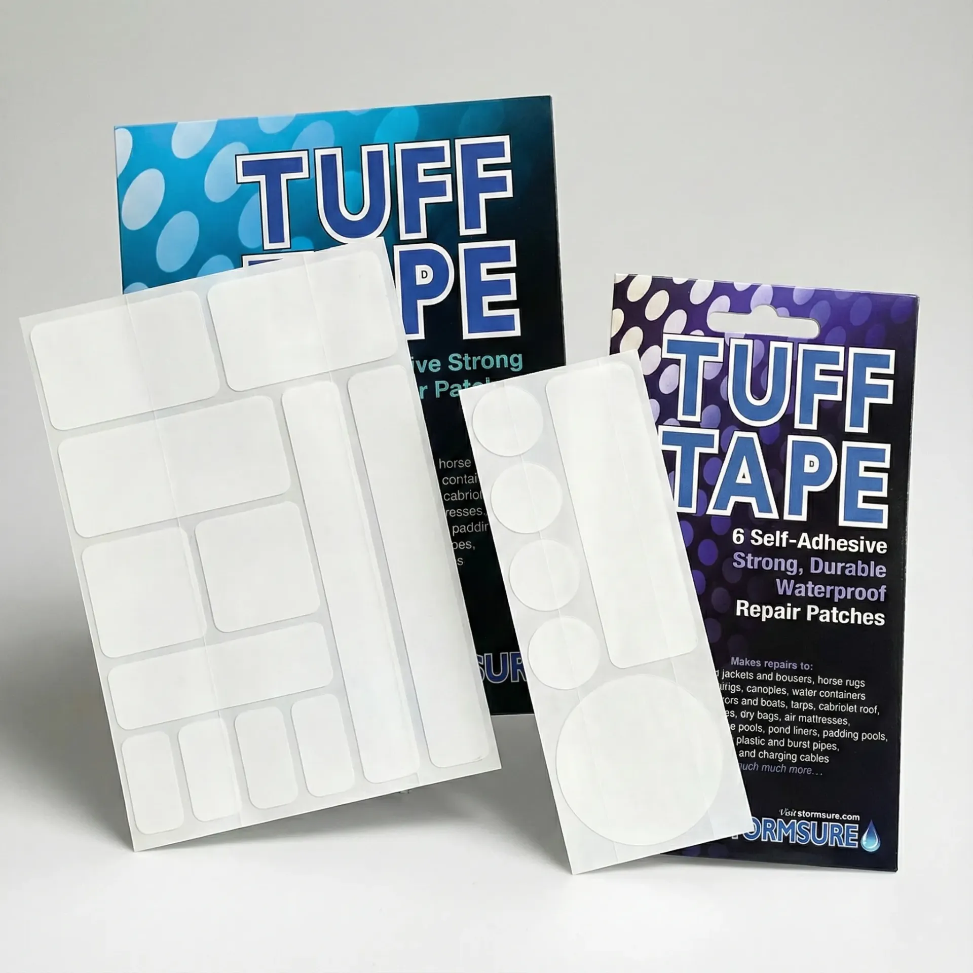 [TUFFSETS] STORMSURE - Zestaw: samoprzylepne łatki naprawcze TUFF TAPE (6 sztuk)